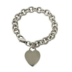 TIFFANY & CO. Silver Heart Charm Bracelet